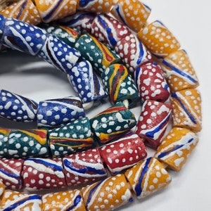 16 Hand Printed African Beads, Boho Beads, African Jewelry