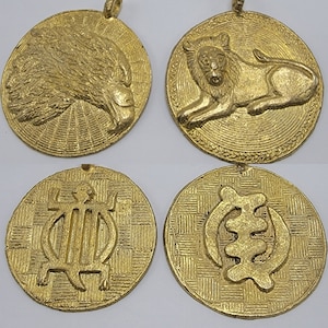 African Brass Pendant, Ashanti Brass