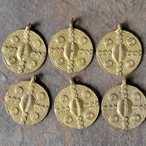 Cowrie Brass Pendant, African Brass