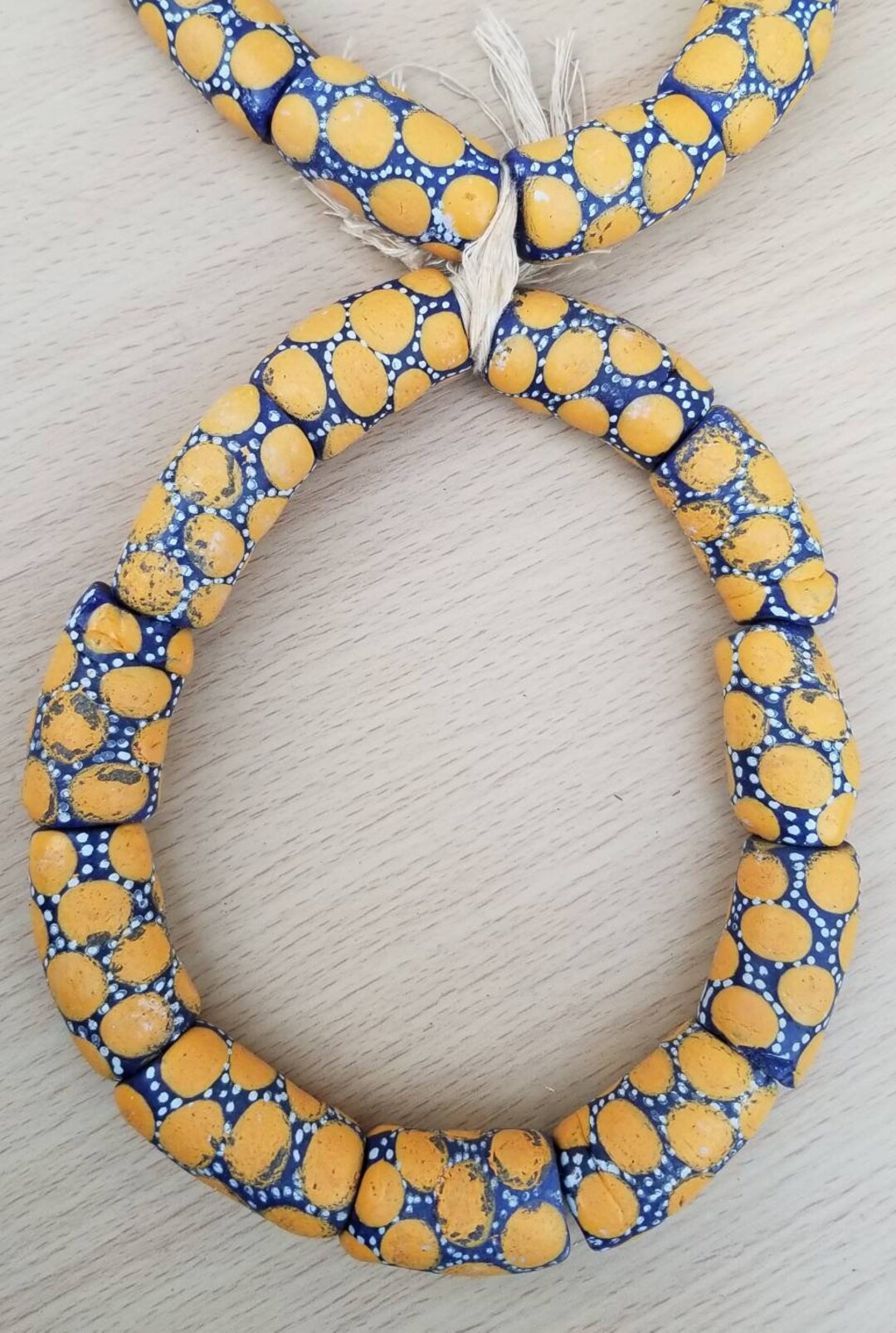 Chunky Mustard Yellow African Beads, Glass Beads, Large Krobo Beads - Etsy