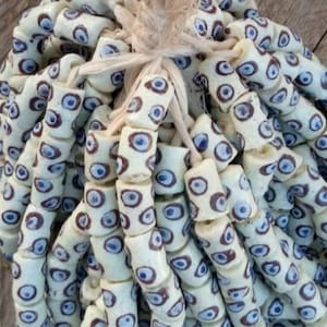 15 African Eye Krobo Beads, Krobo Glass Beads