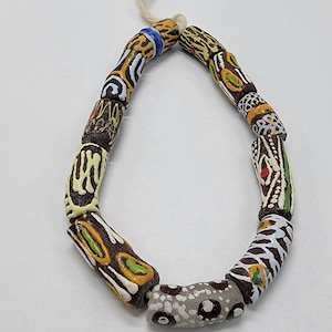 Brown Powdered Glass Beads, Hand Made Beads
