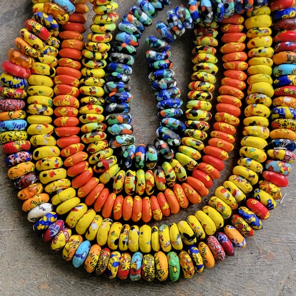 14mm Spacer Beads, African Glass Beads