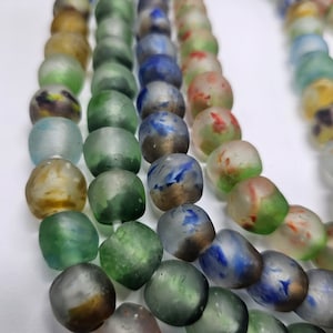 Two Tone Recycled Glass Beads, African Beads