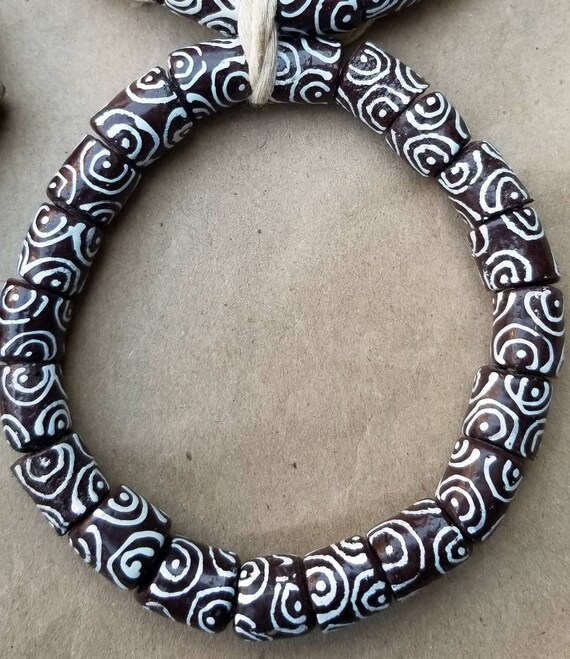 Jewelry & Beauty 20 African Handpainted Beads Recycled Glass Beads