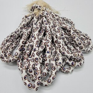18 Small Eye African Beads, Ghana Beads, Handmade Jewelry