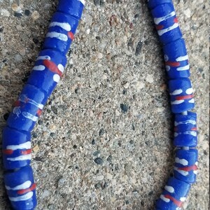 20 Blue African Glass Beads, Small Beads, Ghana Beads