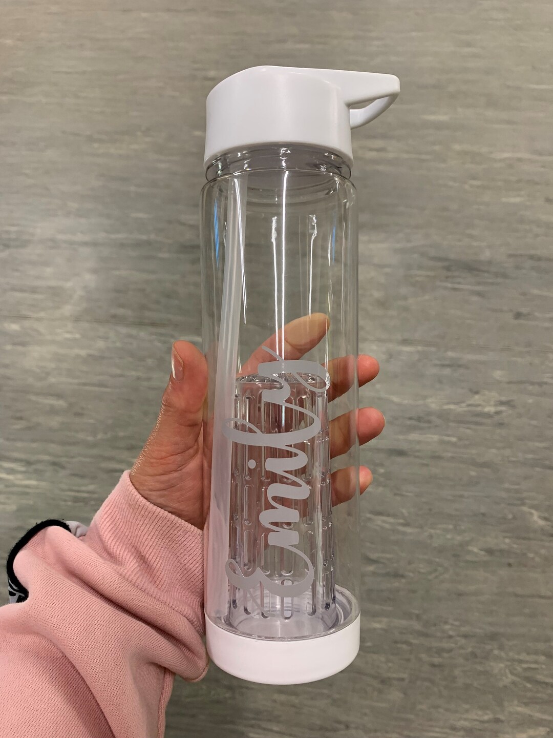 Personalised Water Bottle, Infuser Water Bottle With Flip Top Straw Lid ...