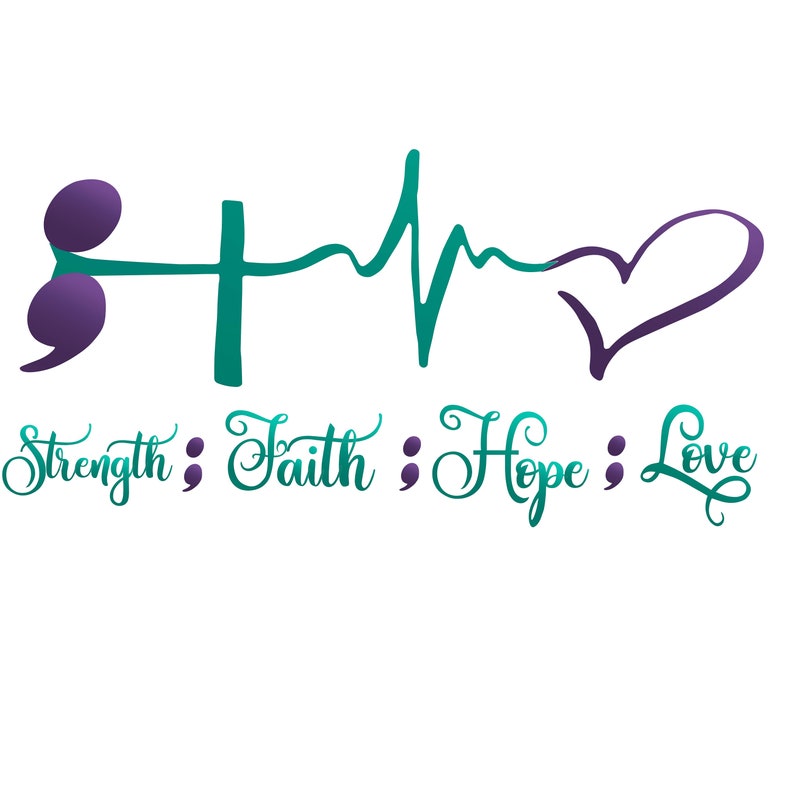Mental Health Awareness Faith Hope Love Semi Colon Etsy