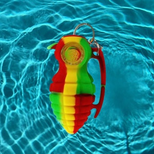 Grenade Silicone Keychain Pipe