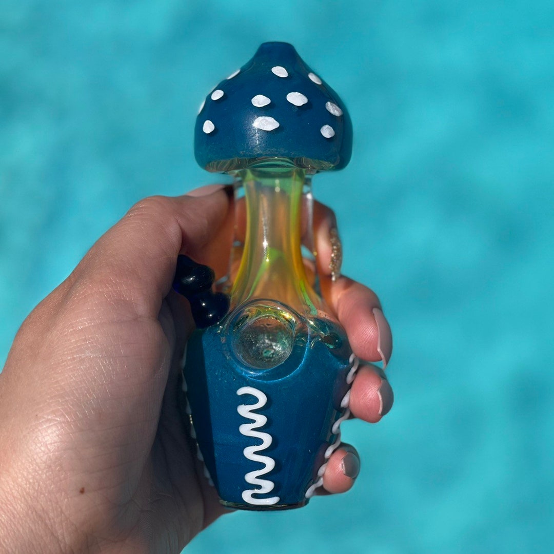 5 Mushroom Hand Pipe Glass Smoking Pipe, Glass Pipes, Pipes for Smoking