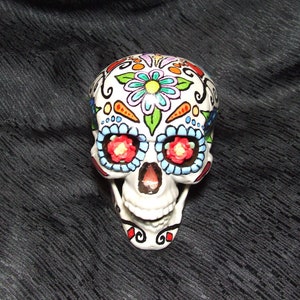 Sugar Skull Hand-Painted Plastic Figurine Halloween Day of the Dead Dia De Los Muertos Decoration