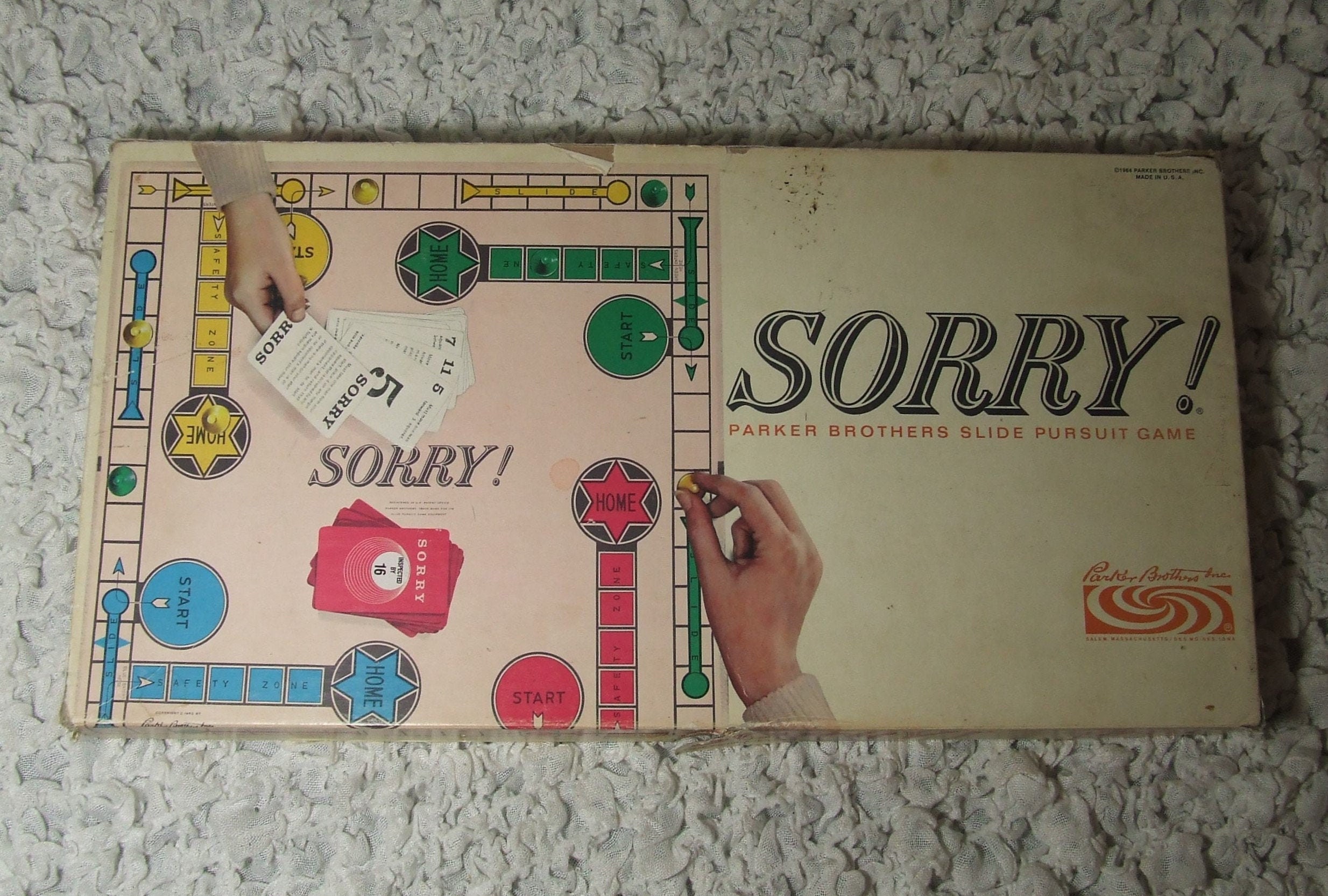 Vintage 1964 Sorry Board Game Classic by Parker Brothers 100% - Etsy UK