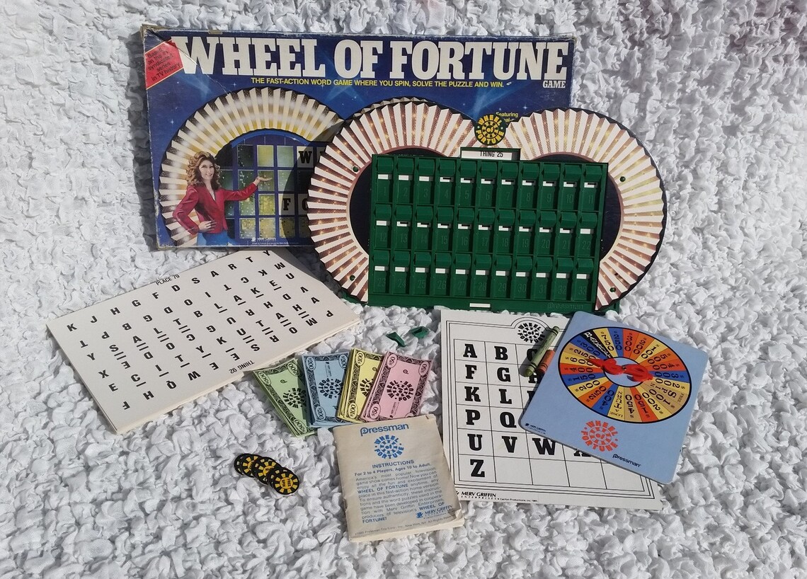Vintage 1985 Wheel of Fortune Classic Board Game Complete Etsy