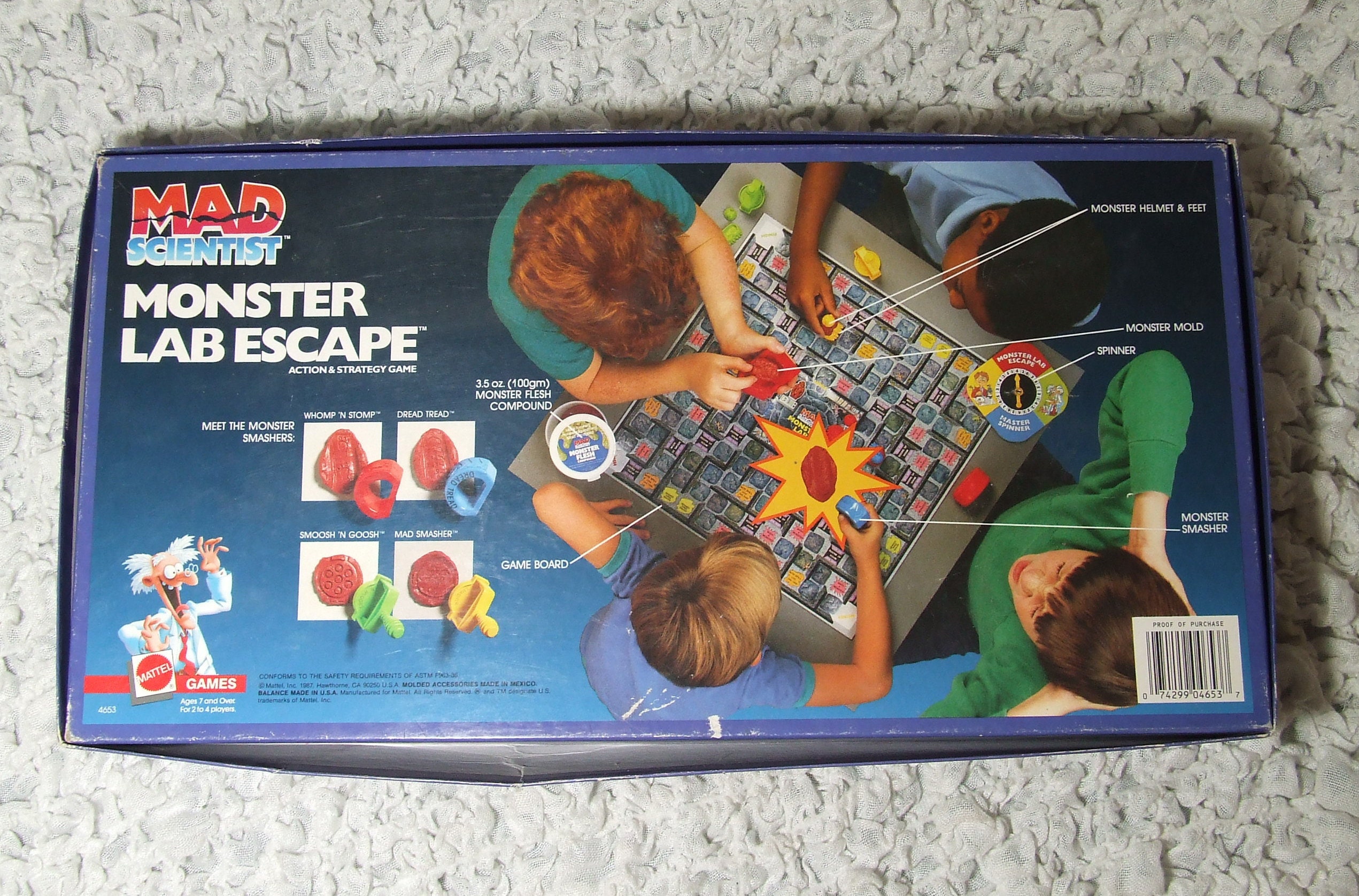 Vintage 1987 Mad Scientist Monster Lab Escape Game by Mattel Super