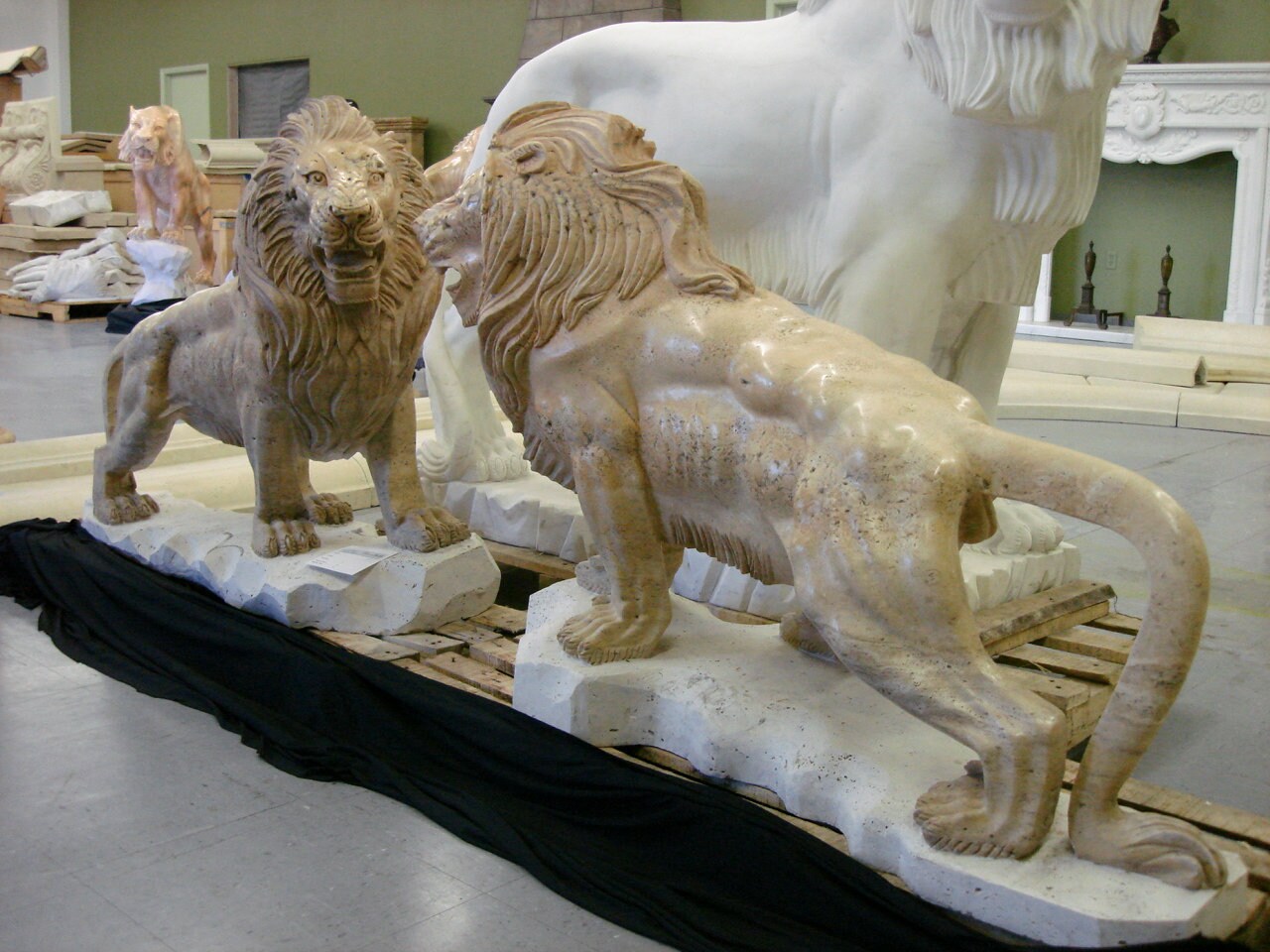 Lion Statue Set – Lion Sculpture – Grand Entry Gate Lions – Hand Carved ...