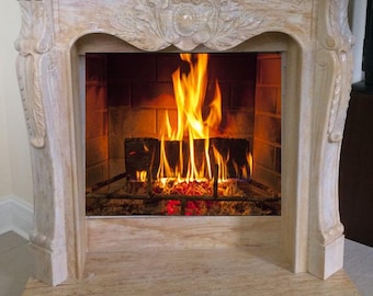 Hand Carved Marble mantle – Price DISCOUNTED – Narrow 54 inches wide - SHIPPING INCLUDED