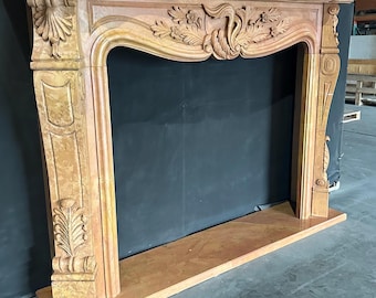 Marble Fireplace mantle – Brownish and Tan Mantel Surround - Free Shipping