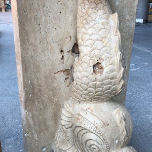 Fountain Fish Water Feature – Wall Fountain Center Piece – HAND CARVED Art Sculpture
