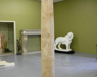 Ionic Travertne Columns set -  Ionic Pillars - Hand Carved  - Stone - Fluted Shafts - 102" tall