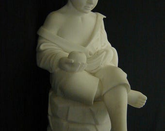 White Marble Statue  – Hand Carved Stone Sculpture – Large Art Statue - Boy statue