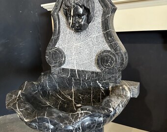 Fountain - Hand Carved Black Marble – Fountain Sculpture - Sink