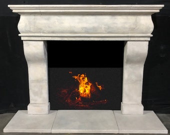 Fireplace Mantle Surround – Rustic OLD WORLD – Cast stone Mantel - Aged to look very old