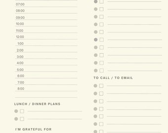 Day Planner 1-page per day