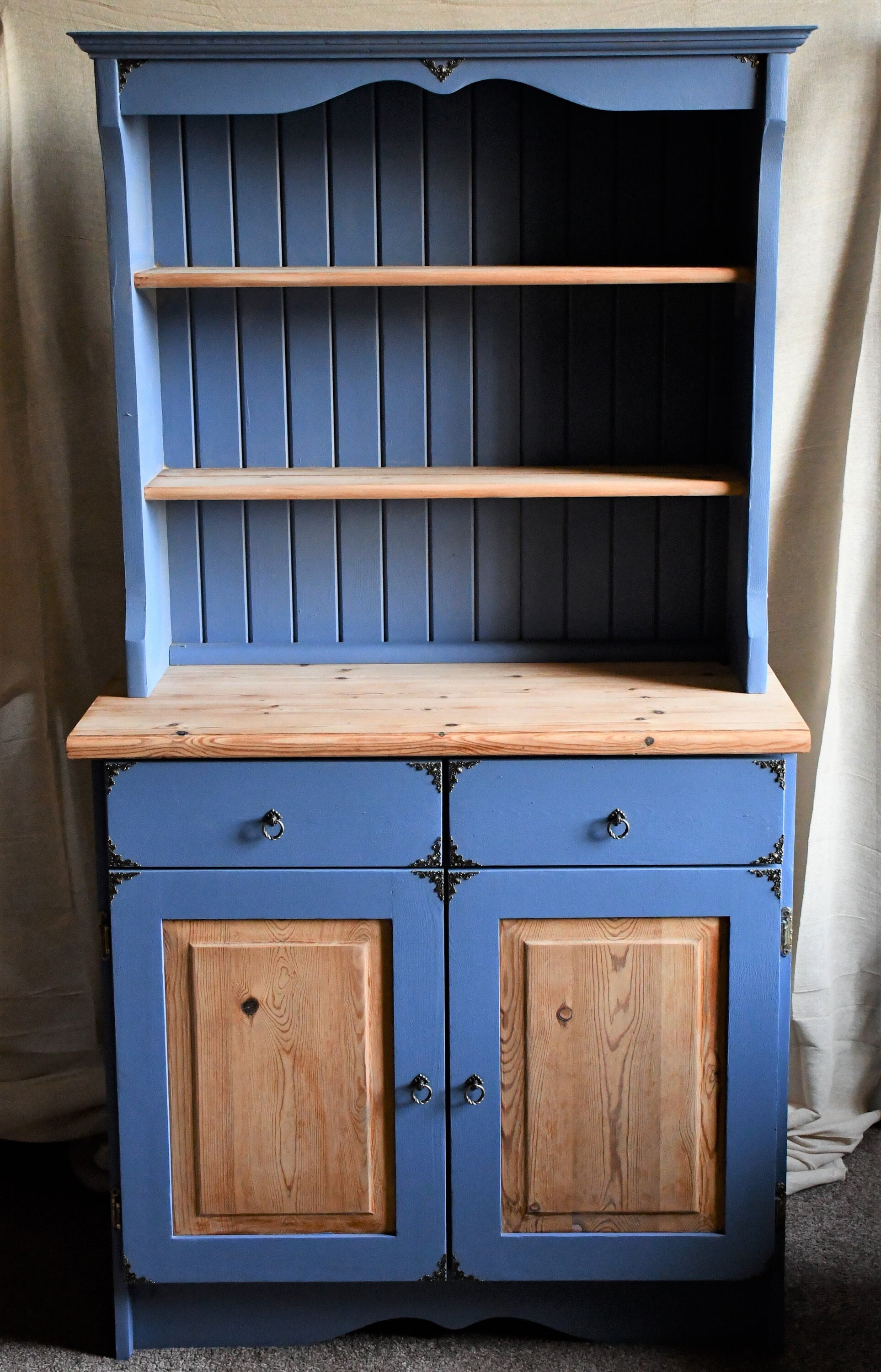 Welsh Dresser Blue Dresser Antique Upcycled Dresser Etsy UK