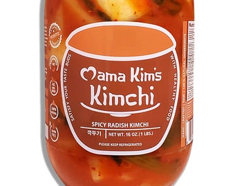 16oz Korean Spicy Radish Mama Kim's Kimchi - No Msg, Gluten Free, Fermented Ready