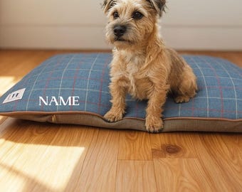 The Terrier / Letto per cani in tweed lavabile fatto a mano e personalizzato