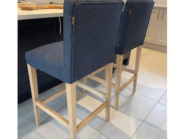 Handmade Wool Four Leg Bar Stools – Custom Colour Kitchen Seating