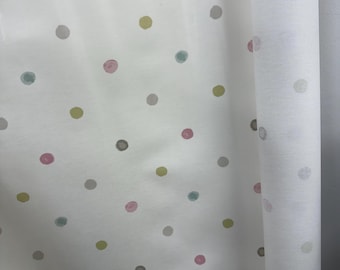Tessuto a pois pastello – Cotone rivestito in PVC lavabile per tovaglie, artigianato e decorazioni per la casa