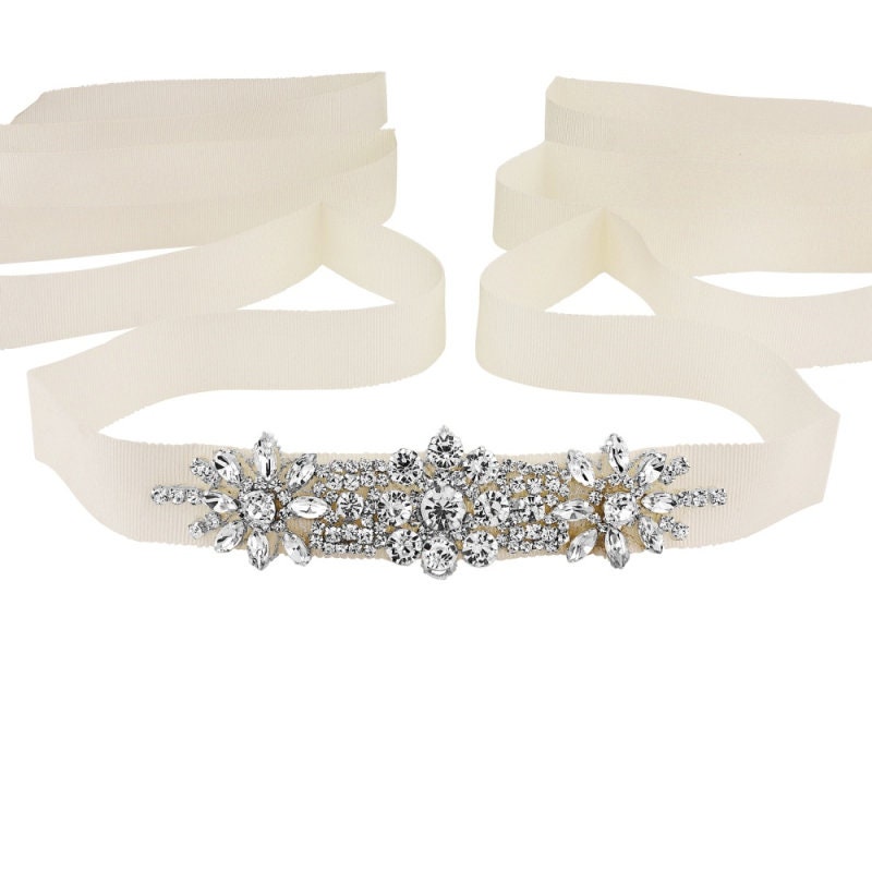 Beautiful Bridal Belt Crystal Romance Ivory Sash Wedding | Etsy