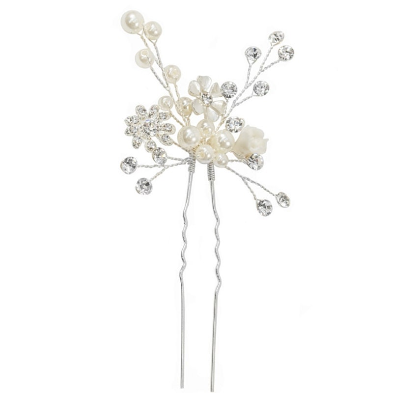 Beautiful Eternally Pearl Hair Pin Crystal Wedding Hair