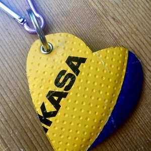 Keychain upcycled from Mikasa Volleyball, gift