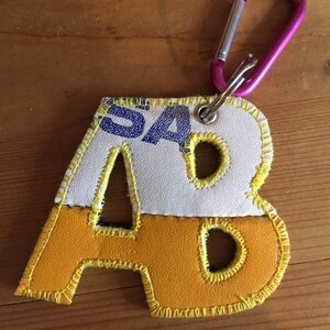 Upcycling: Keychain double initials beach volleyball Mikasa VLS300