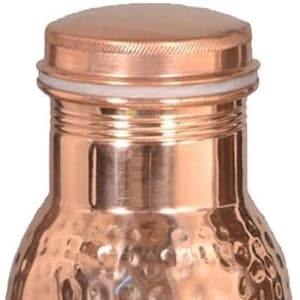 Copper Water Bottle with Hammered Designed for Drinking & Serving Water (950 ml)
