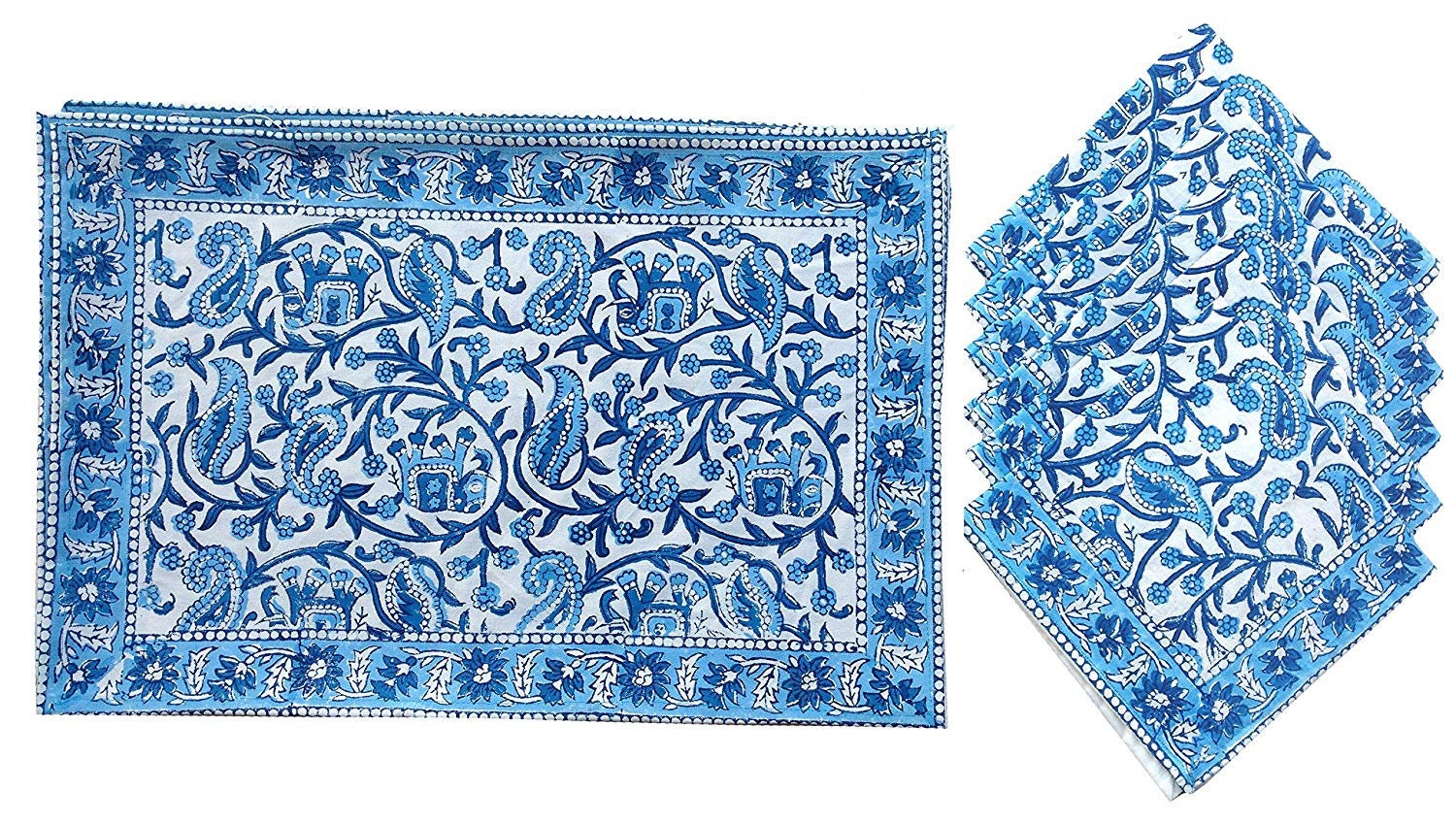 Dining Table Mats & Napkins Set of 6 Made With Pure Cotton and Etsy UK