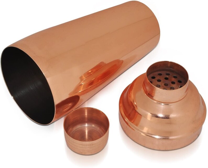 Pure Copper Cocktail Shaker 24 OZ Capacity Heavy Gauge Etsy