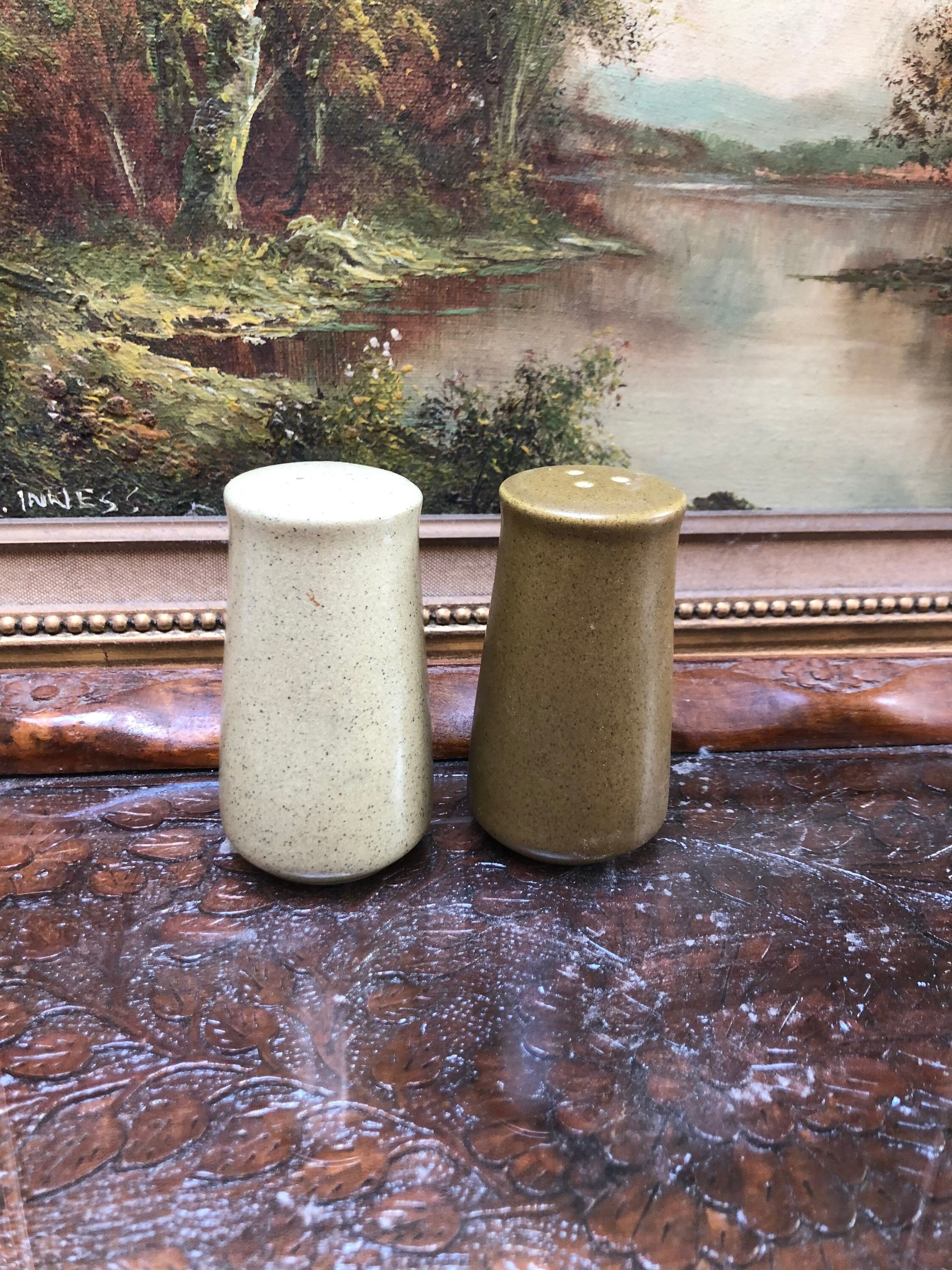 Vintage Reflections Franciscan England Ceramic Pottery Glazed Salt and