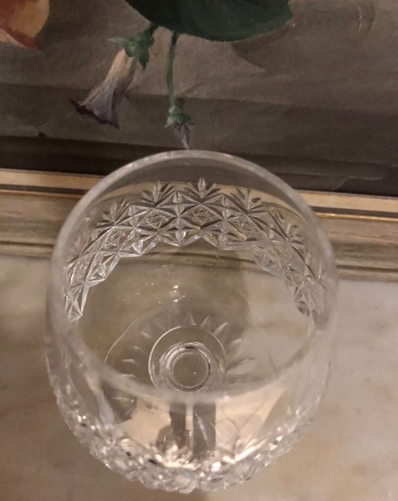 b Thomas Brandy Balloon Glass wellington pattern crystal Etsy