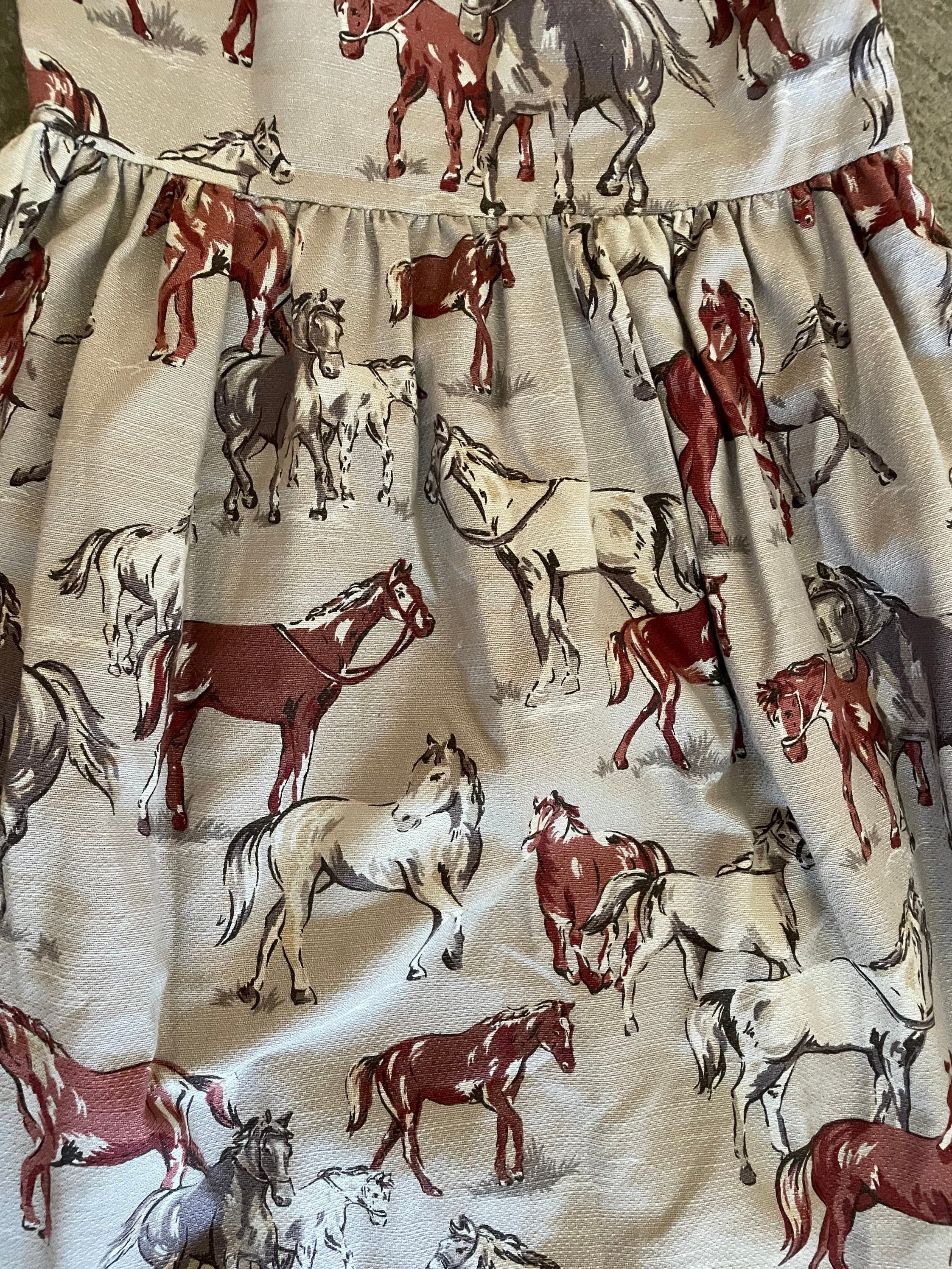 Cath Kidston Wild Horses Dress Size 6 Taupe Brown Cream Grey Etsy
