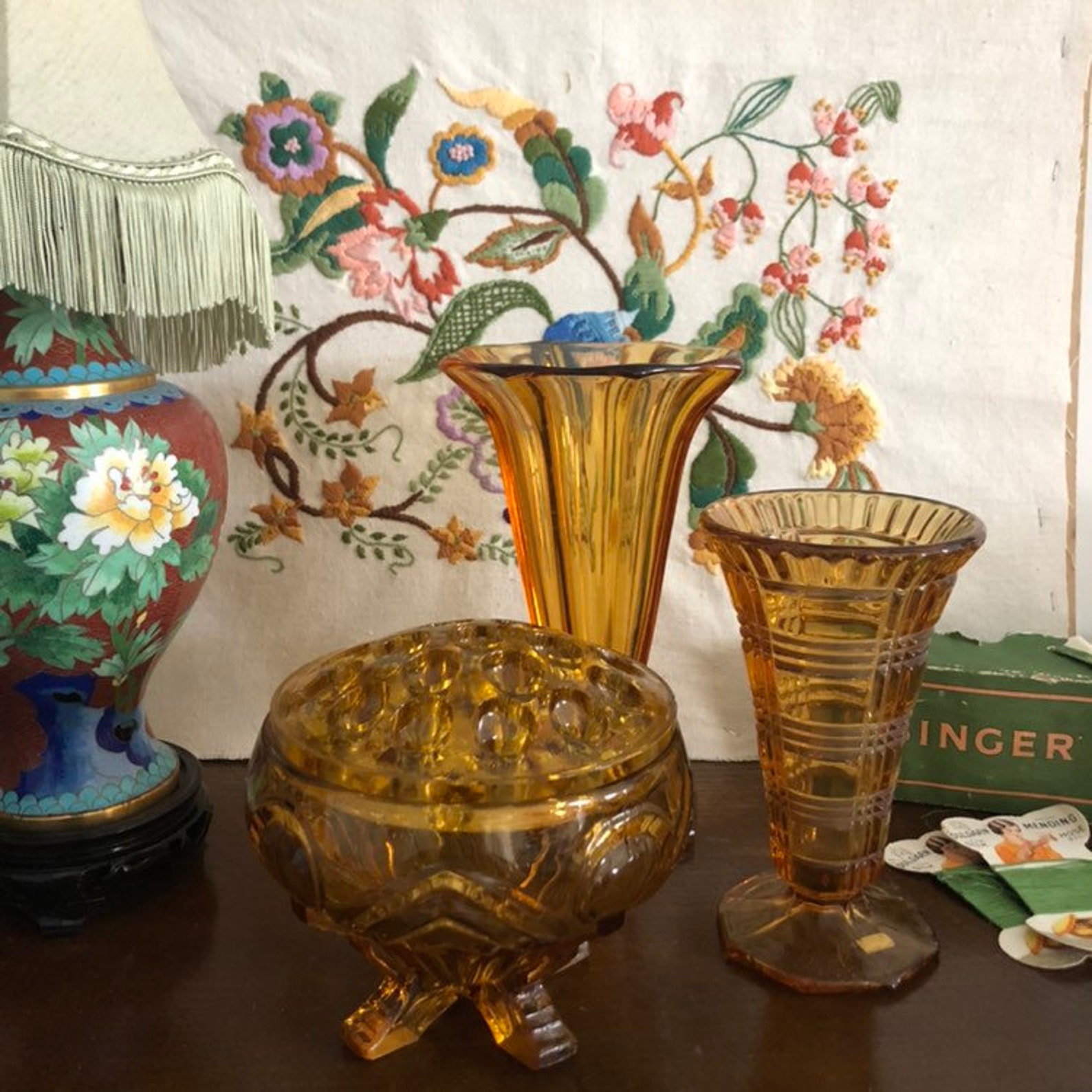 Bagley Glass Amber Vase Flower Arrangement Florist Home Decor - Etsy