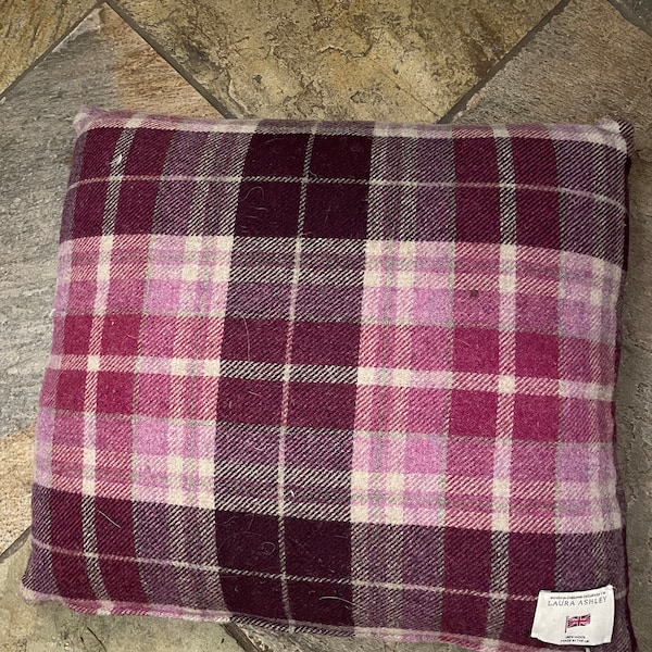 Laura ashley UK wool partnership mulberry heather tartan cushion