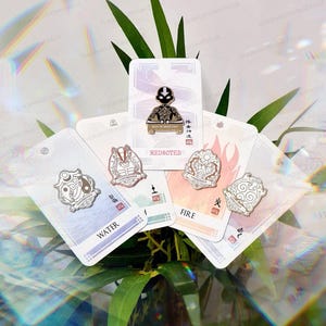 Elemental Crest Hard Enamel Pins | Spiritual Water Earth Fire Air Element Crest Pins | Unique Lapel Hat Jacket Accessory | Christmas Gifts