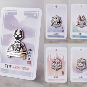 Elemental Crest Hard Enamel Pins - Spiritual Water Earth Fire Air Element Crest Pins - Unique Lapel Pin Hat Pin Jacket Pin Accessory