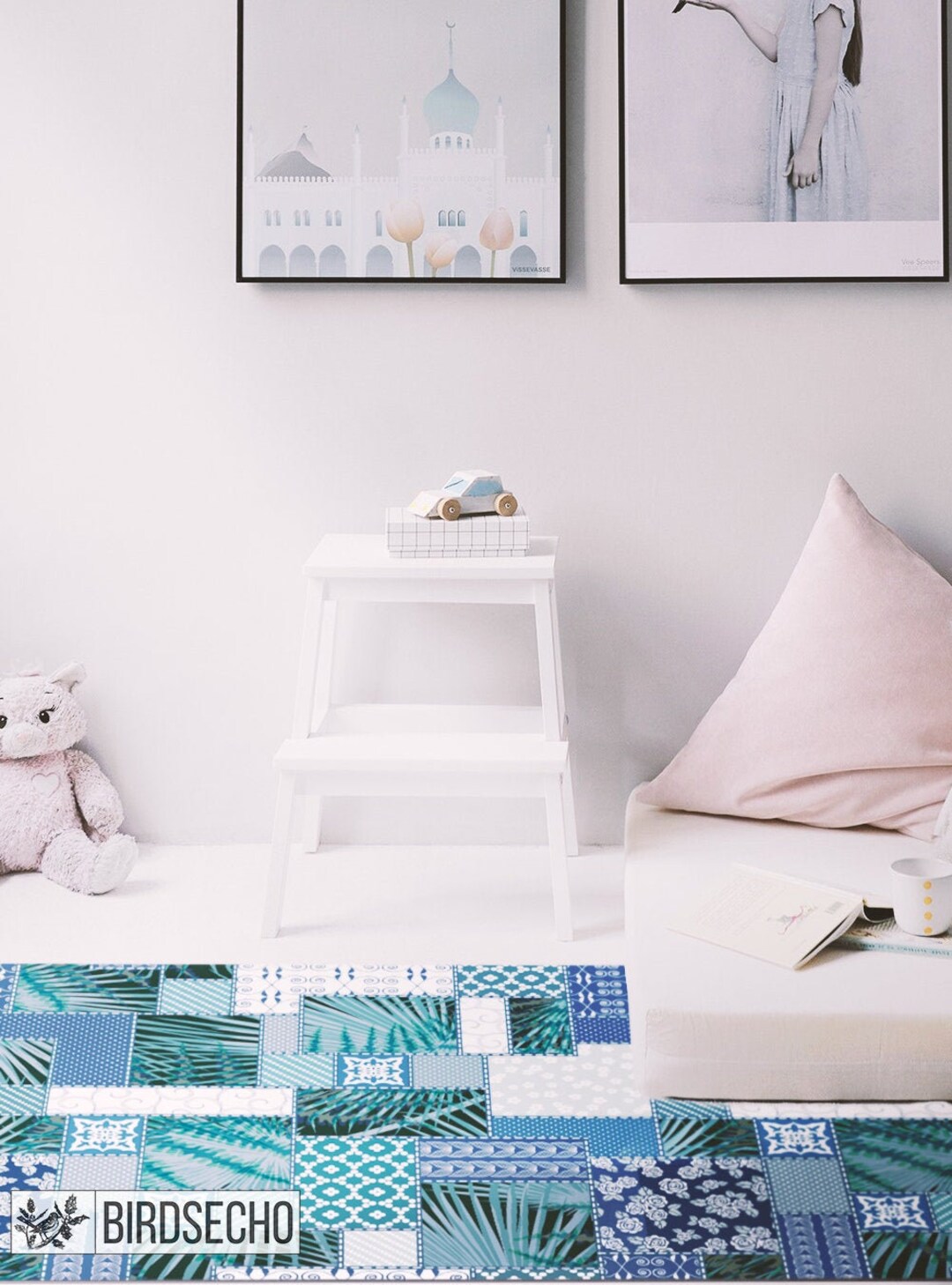 Jafari Vinyl Mat Indian Patchwork Carpet Rajasthan Asia Etsy