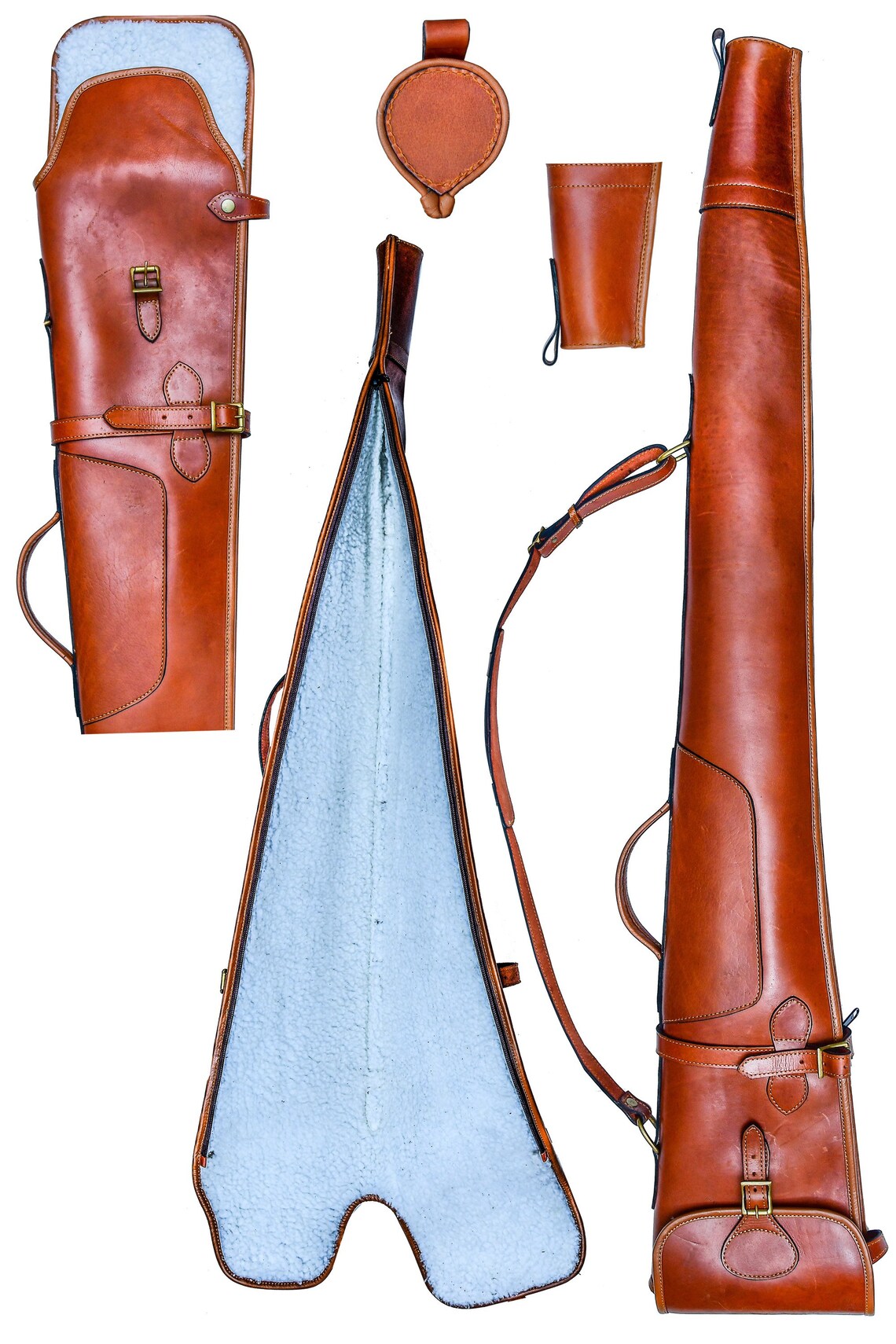 Genuine Leather Brown Leather Shotgun Slip Case Hunting Etsy UK