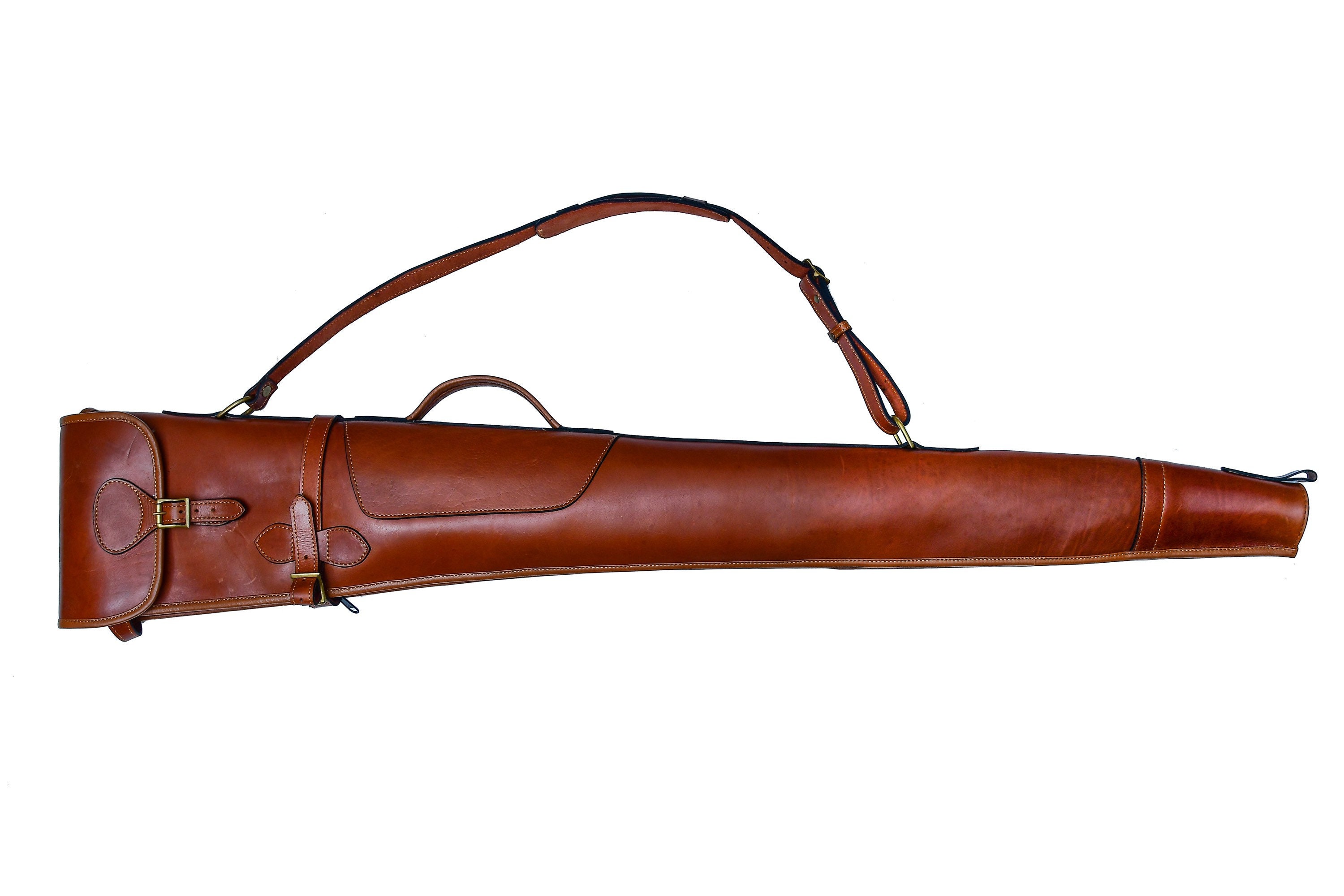 Genuine Leather Brown Leather Shotgun Slip Case Hunting Etsy UK